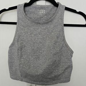 JoyLab Gray Sleeveless Fitted Crop Tank Top